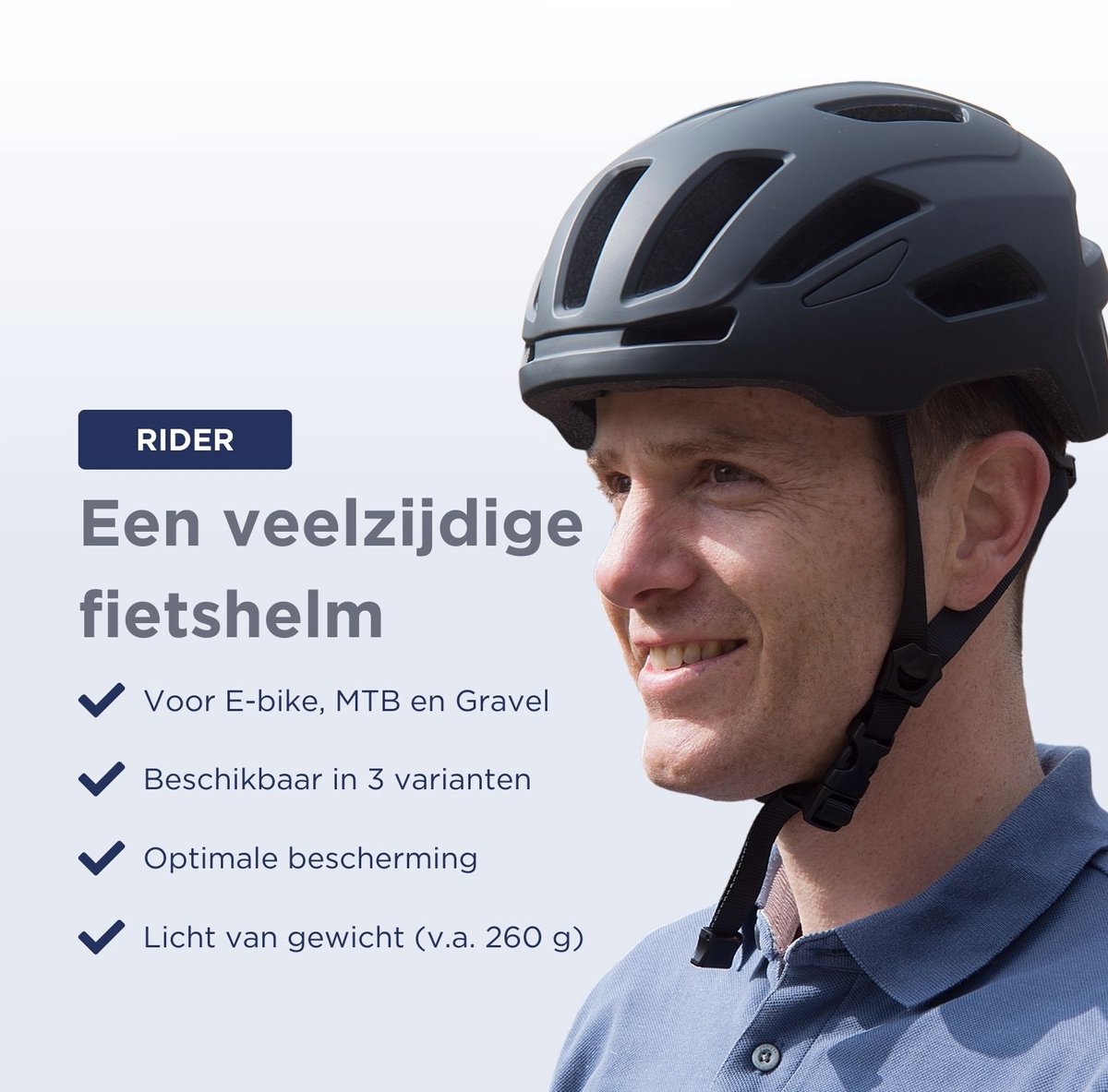GOOFF RIDER Fietshelm met Vizier en Verlichting